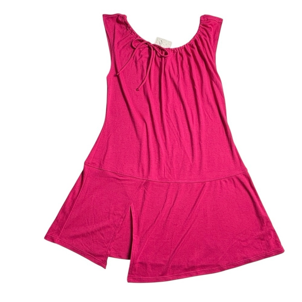 NWT Free People Good Feels Tunic Top Size M in Love Potion Vibrant Pink - Picture 4 of 14